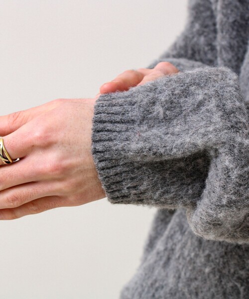 GLOSTER（グロスター）の「【モヘアタッチ/ユニセックス対応】ヘンリーネックプルオーバーニット（ニット/セーター・メンズ・ボルドー/グレー/ブラック・S/M/L）」の5枚目の写真