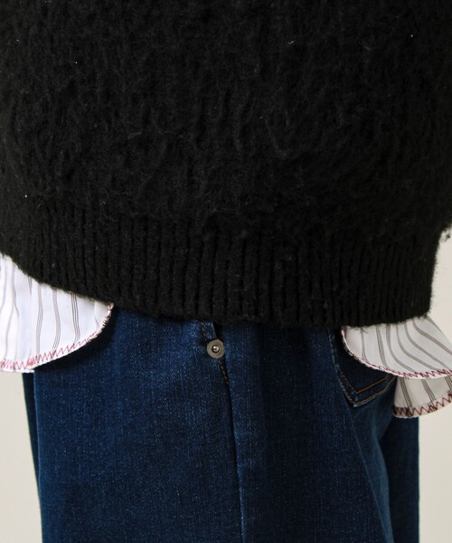 GLOSTER（グロスター）の「【モヘアタッチ/ユニセックス対応】ヘンリーネックプルオーバーニット（ニット/セーター・メンズ・ボルドー/グレー/ブラック・S/M/L）」の19枚目の写真