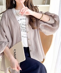 classicalelf（クラシカルエルフ）の「透けて、揺れて、涼しくこなれる。シアーカーディガン(Vネック)（カーディガン/ボレロ）」