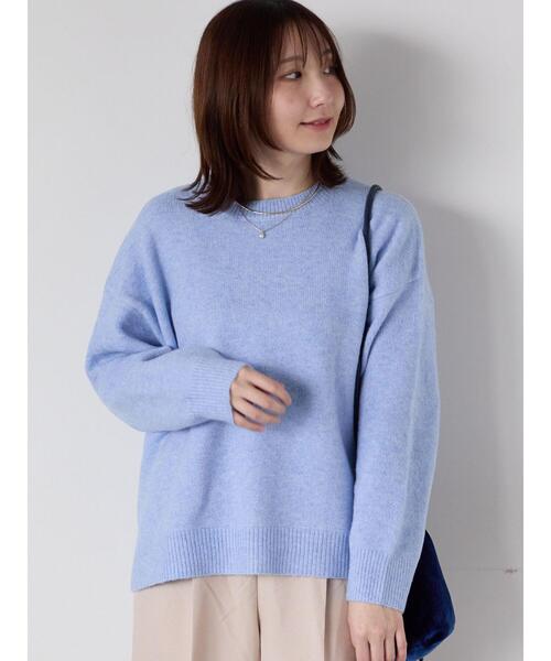 Te chichi TERRASSE(テチチテラス)の「もちもちメランジクルーネックニット(ニット/セーター・レディース・グレー/オフホワイト/ブラック/ピンク/ブルー・F)」の10枚目の写真