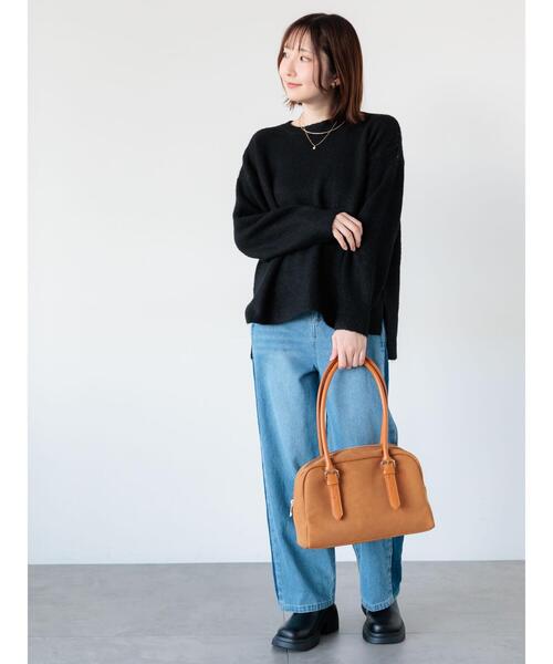 Te chichi TERRASSE(テチチテラス)の「もちもちメランジクルーネックニット(ニット/セーター・レディース・グレー/オフホワイト/ブラック/ピンク/ブルー・F)」の11枚目の写真