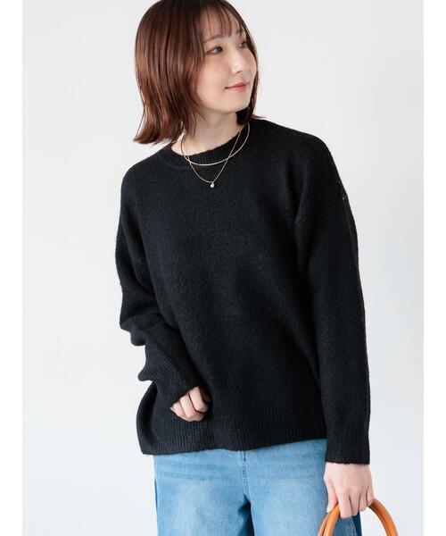 Te chichi TERRASSE(テチチテラス)の「もちもちメランジクルーネックニット(ニット/セーター・レディース・グレー/オフホワイト/ブラック/ピンク/ブルー・F)」の13枚目の写真