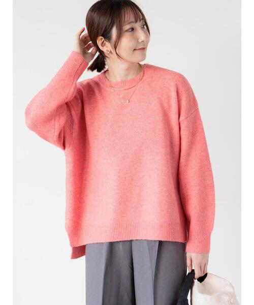 Te chichi TERRASSE(テチチテラス)の「もちもちメランジクルーネックニット(ニット/セーター・レディース・グレー/オフホワイト/ブラック/ピンク/ブルー・F)」の22枚目の写真