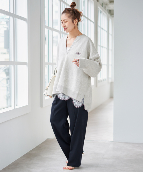 Spick & Span（スピックアンドスパン）の「J.J.Mercer / ジェイジェイマーサー 別注 キーネックプルオーバー（ニット/セーター・レディース・モカ/ホワイト系その他/グレー・MEDIUM）」の4枚目の写真