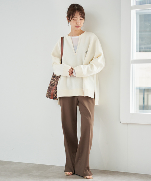 Spick & Span（スピックアンドスパン）の「J.J.Mercer / ジェイジェイマーサー 別注 キーネックプルオーバー（ニット/セーター・レディース・モカ/ホワイト系その他/グレー・MEDIUM）」の5枚目の写真