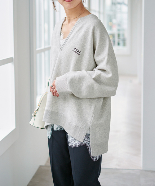 Spick & Span（スピックアンドスパン）の「J.J.Mercer / ジェイジェイマーサー 別注 キーネックプルオーバー（ニット/セーター・レディース・モカ/ホワイト系その他/グレー・MEDIUM）」の8枚目の写真