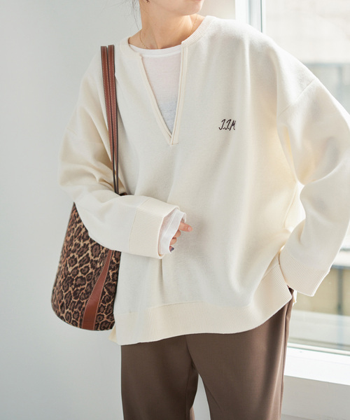 Spick & Span（スピックアンドスパン）の「J.J.Mercer / ジェイジェイマーサー 別注 キーネックプルオーバー（ニット/セーター・レディース・モカ/ホワイト系その他/グレー・MEDIUM）」の13枚目の写真