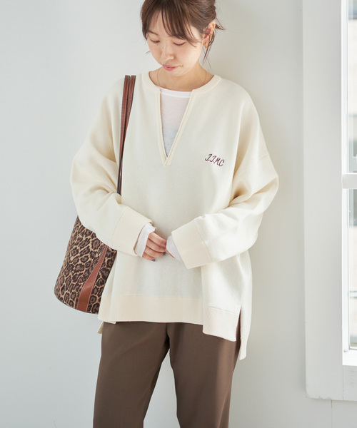 Spick & Span（スピックアンドスパン）の「J.J.Mercer / ジェイジェイマーサー 別注 キーネックプルオーバー（ニット/セーター・レディース・モカ/ホワイト系その他/グレー・MEDIUM）」の17枚目の写真