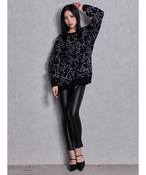 GYDA(ジェイダ)の「BUNNY patternニットトップス(ニット/セーター・レディース・オフホワイト/ピンク/ブラック・FREE)」の6枚目の写真