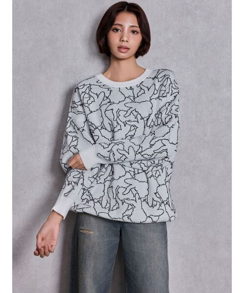 GYDA(ジェイダ)の「BUNNY patternニットトップス(ニット/セーター・レディース・オフホワイト/ピンク/ブラック・FREE)」の8枚目の写真