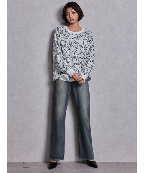 GYDA(ジェイダ)の「BUNNY patternニットトップス(ニット/セーター・レディース・オフホワイト/ピンク/ブラック・FREE)」の10枚目の写真