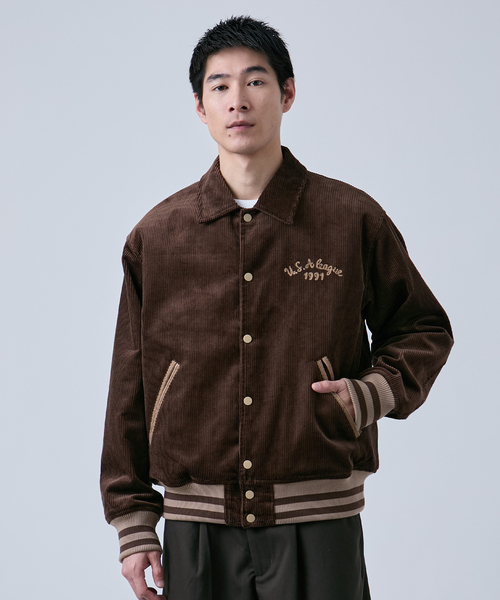 ヤンキースタジアム限定販売 マイクロスエードブラウンジャケット アヴィレックス AVIREX 《WEB&DEPOT限定》SKOOKUM VARSITY JACKET