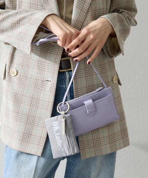 Whim Gazette(ウィムガゼット)の「【Hoaw.】スマホウォレットショルダーバッグ3(ショルダーバッグ・レディース・ブラック/シルバー/パープル/ライトグレー・FREE)」の3枚目の写真