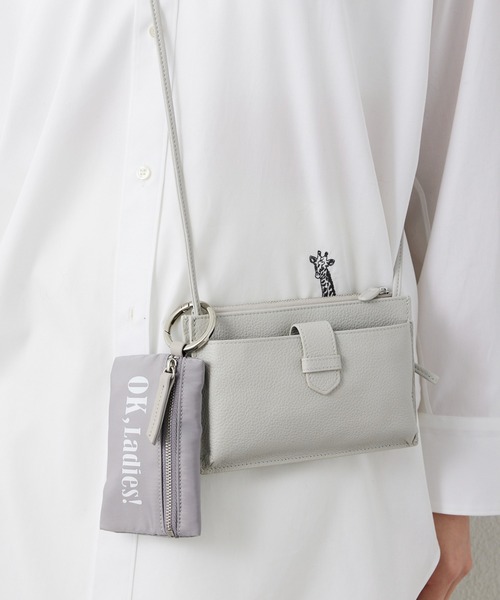 Whim Gazette(ウィムガゼット)の「【Hoaw.】スマホウォレットショルダーバッグ3(ショルダーバッグ・レディース・ブラック/シルバー/パープル/ライトグレー・FREE)」の17枚目の写真