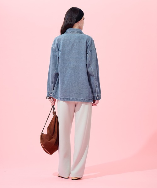 coca（coca）（コカ）の「デニムカバーオールジャケット（デニムジャケット・レディース・ライトブルー・L/M）」の6枚目の写真