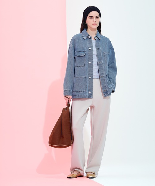 coca（coca）（コカ）の「デニムカバーオールジャケット（デニムジャケット・レディース・ライトブルー・L/M）」の7枚目の写真