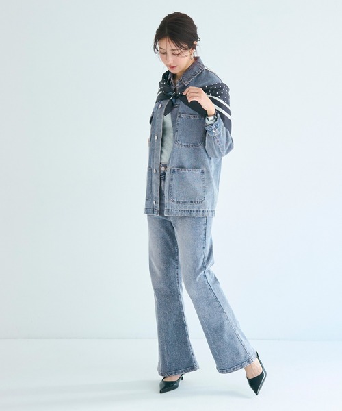 coca（coca）（コカ）の「デニムカバーオールジャケット（デニムジャケット・レディース・ライトブルー・L/M）」の11枚目の写真