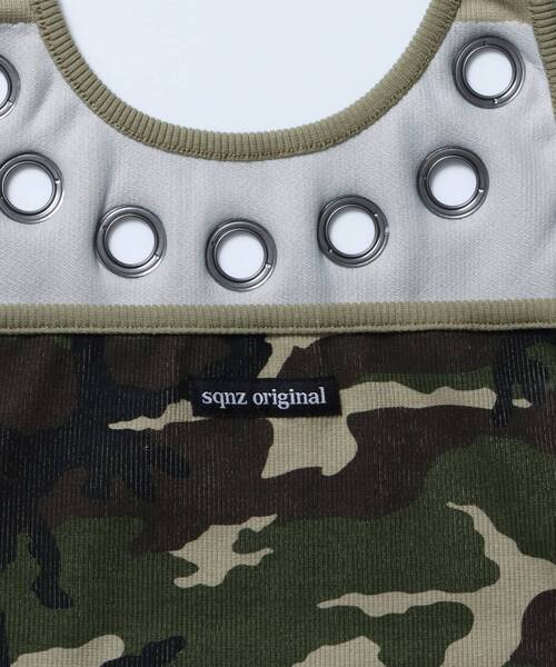 SEQUENZ(シークエンズ)の「※WEB限定 / ホルターネック / レディースアイレットタンクトップ /sqnz halter neck eyelet tank top(タンクトップ・レディース・ライトグレー/その他1/ブラック・MEDIUM/SMALL)」の5枚目の写真