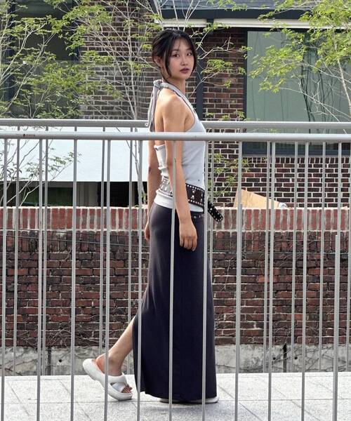 SEQUENZ(シークエンズ)の「※WEB限定 / ホルターネック / レディースアイレットタンクトップ /sqnz halter neck eyelet tank top(タンクトップ・レディース・ライトグレー/その他1/ブラック・MEDIUM/SMALL)」の12枚目の写真