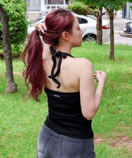 SEQUENZ(シークエンズ)の「※WEB限定 / ホルターネック / レディースアイレットタンクトップ /sqnz halter neck eyelet tank top(タンクトップ・レディース・ライトグレー/その他1/ブラック・MEDIUM/SMALL)」の15枚目の写真