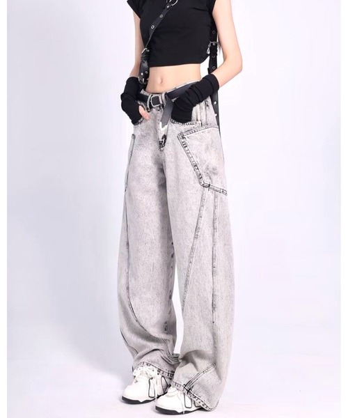 inst.ALL（インストール）の「サイドポケットバレルーズデニムパンツ（デニムパンツ・レディース・グレー・S/M/L）」の3枚目の写真