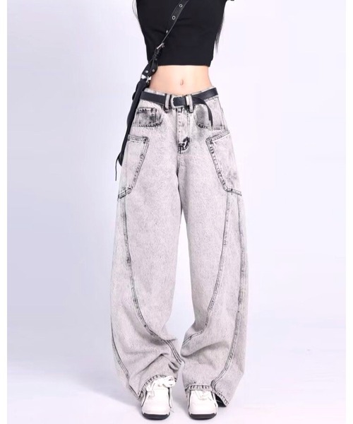 inst.ALL（インストール）の「サイドポケットバレルーズデニムパンツ（デニムパンツ・レディース・グレー・S/M/L）」の5枚目の写真