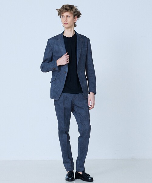 5351 POUR LES HOMMES（ゴーサンゴーイチプールオム）の「【セットアップ対応】タックテーパード デニム スラックス（デニムパンツ・メンズ・インディゴブルー/ブラック・44/46/48/50）」の8枚目の写真