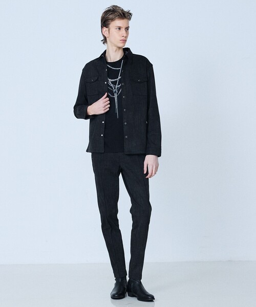 5351 POUR LES HOMMES（ゴーサンゴーイチプールオム）の「【セットアップ対応】タックテーパード デニム スラックス（デニムパンツ・メンズ・インディゴブルー/ブラック・44/46/48/50）」の7枚目の写真