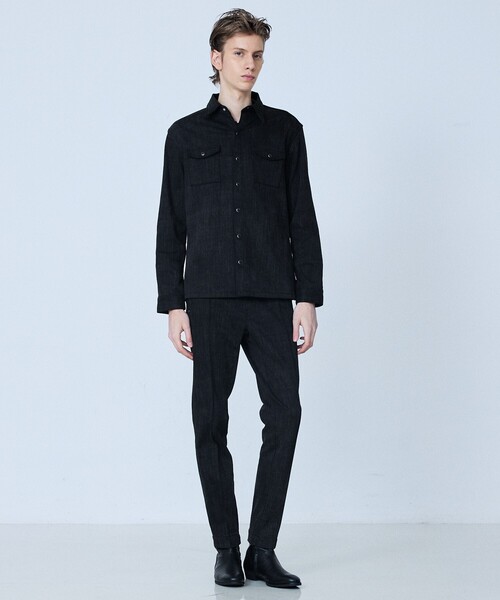 5351 POUR LES HOMMES（ゴーサンゴーイチプールオム）の「【セットアップ対応】タックテーパード デニム スラックス（デニムパンツ・メンズ・インディゴブルー/ブラック・44/46/48/50）」の8枚目の写真