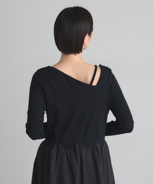 ARVELLIA(アルベリア)の「WAVE LINE DRESS(ワンピース・レディース・ブラック/ブラック×ホワイト・M)」の13枚目の写真