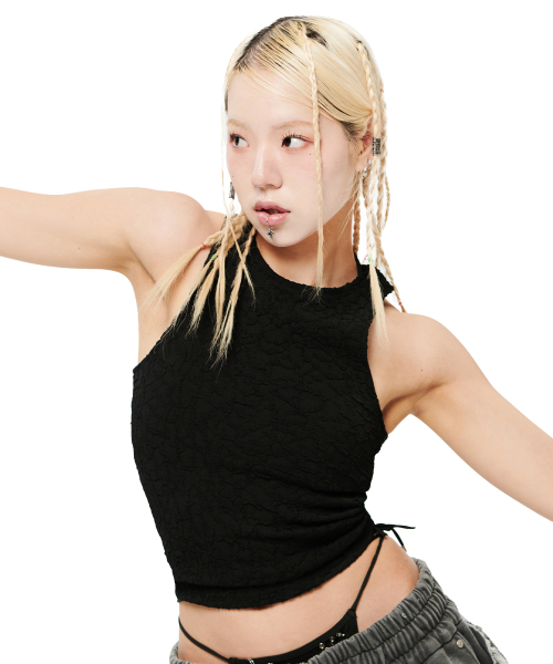 HOLY NUMBER 7(ホーリーナンバーセブン)の「エッセンシャルダンサー クロップタンクトップ ブラック(Tシャツ/カットソー・レディース・その他・FREE)」の2枚目の写真