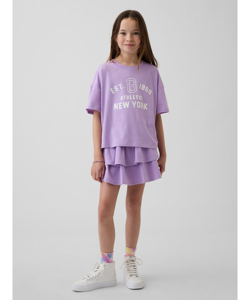 GAP(ギャップ)の「イージーウエスト ティアード ミニスカート・スコート (キッズ)(スカート・キッズ・ブラック/ブルー/パープル・110cm/120cm/130cm/160cm/150cm/140cm)」の4枚目の写真