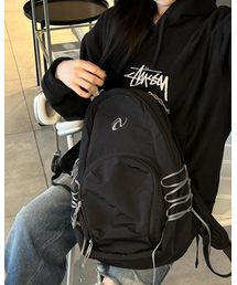 NDY（エヌディーワイ）の「アーモンドバックパックブラック（バックパック/リュック）」