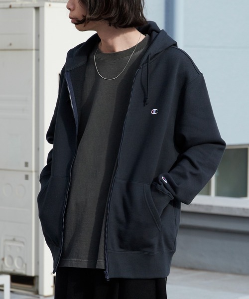 Champion（チャンピオン）の「Champion/チャンピオン ジップフーデッド スウェットシャツ 2026年春夏（パーカー・メンズ・グレー/オートミール/ブラック/ネイビー・M/L/XL）」の4枚目の写真