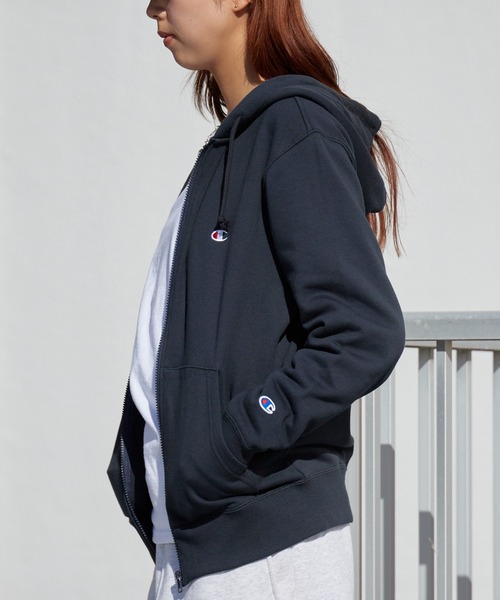 Champion(チャンピオン)の「Champion/チャンピオン ジップフーデッド スウェットシャツ トレーナー 秋 秋服 2026年秋冬(パーカー・メンズ・グレー/オートミール/ブラック/ネイビー・M/L/XL)」の15枚目の写真