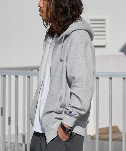 Champion（チャンピオン）の「Champion/チャンピオン ジップフーデッド スウェットシャツ 2026年春夏（パーカー・メンズ・グレー/オートミール/ブラック/ネイビー・M/L/XL）」の16枚目の写真