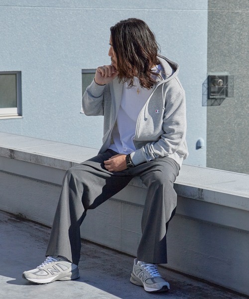 Champion（チャンピオン）の「Champion/チャンピオン ジップフーデッド スウェットシャツ 2026年春夏（パーカー・メンズ・グレー/オートミール/ブラック/ネイビー・M/L/XL）」の18枚目の写真