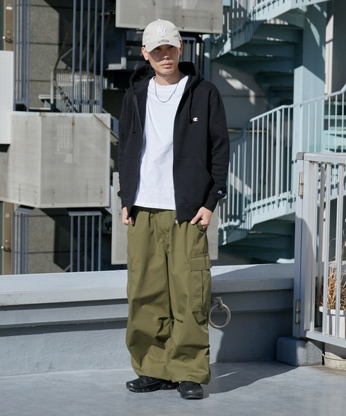 Champion（チャンピオン）の「Champion/チャンピオン ジップフーデッド スウェットシャツ 2026年春夏（パーカー・メンズ・グレー/オートミール/ブラック/ネイビー・M/L/XL）」の7枚目の写真