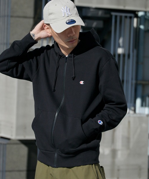 Champion（チャンピオン）の「Champion/チャンピオン ジップフーデッド スウェットシャツ 2026年春夏（パーカー・メンズ・グレー/オートミール/ブラック/ネイビー・M/L/XL）」の12枚目の写真