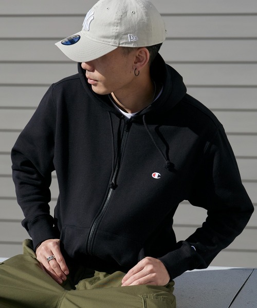 Champion（チャンピオン）の「Champion/チャンピオン ジップフーデッド スウェットシャツ 2026年春夏（パーカー・メンズ・グレー/オートミール/ブラック/ネイビー・M/L/XL）」の5枚目の写真