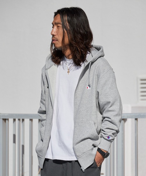 Champion(チャンピオン)の「Champion/チャンピオン ジップフーデッド スウェットシャツ トレーナー 秋 秋服 2026年秋冬(パーカー・メンズ・グレー/オートミール/ブラック/ネイビー・M/L/XL)」の22枚目の写真