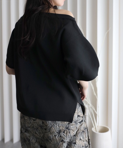 YENNA（イェンナ）の「【 2026 SS 新作 】ランタンスリーブボートネックニット/オフショルニット（ニット/セーター・レディース・ブラウン/アイボリー/ブラック/グレイッシュベージュ・FREE）」の20枚目の写真