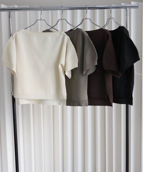 YENNA（イェンナ）の「【 2026 SS 新作 】ランタンスリーブボートネックニット/オフショルニット（ニット/セーター・レディース・ブラウン/アイボリー/ブラック/グレイッシュベージュ・FREE）」の8枚目の写真