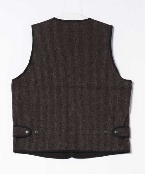 HOUSTON（ヒューストン）の「【HOUSTON】ヒューストン BEACH CLOTH VEST ビーチクロスベスト（ベスト・メンズ・ダークブラウン/ブラック・XL/L/M）」の3枚目の写真