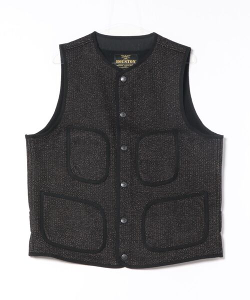 HOUSTON（ヒューストン）の「【HOUSTON】ヒューストン BEACH CLOTH VEST ビーチクロスベスト（ベスト・メンズ・ダークブラウン/ブラック・XL/L/M）」の8枚目の写真
