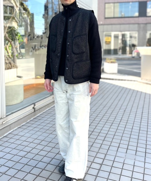 HOUSTON（ヒューストン）の「【HOUSTON】ヒューストン BEACH CLOTH VEST ビーチクロスベスト（ベスト・メンズ・ダークブラウン/ブラック・XL/L/M）」の7枚目の写真