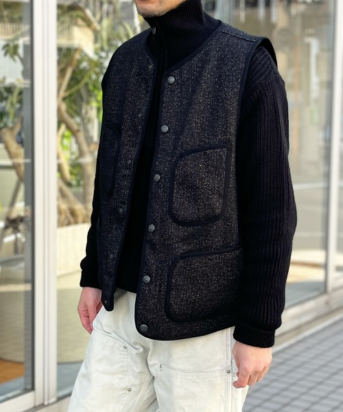 HOUSTON（ヒューストン）の「【HOUSTON】ヒューストン BEACH CLOTH VEST ビーチクロスベスト（ベスト・メンズ・ダークブラウン/ブラック・XL/L/M）」の10枚目の写真