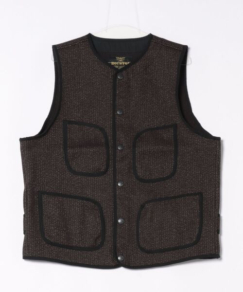 HOUSTON（ヒューストン）の「【HOUSTON】ヒューストン BEACH CLOTH VEST ビーチクロスベスト（ベスト・メンズ・ダークブラウン/ブラック・XL/L/M）」の16枚目の写真