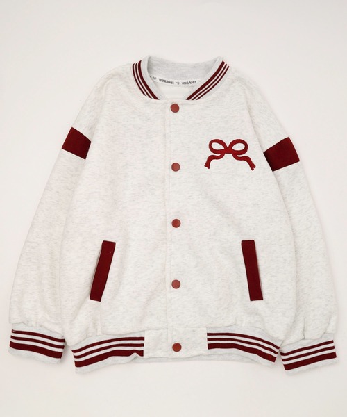 URBAN CHERRY(アーバンチェリー)の「フロントリボンデザインオーバーサイズブルゾン(ブルゾン・キッズ・グレー/ブラック・140cm/120cm/150cm/130cm/110cm)」の13枚目の写真