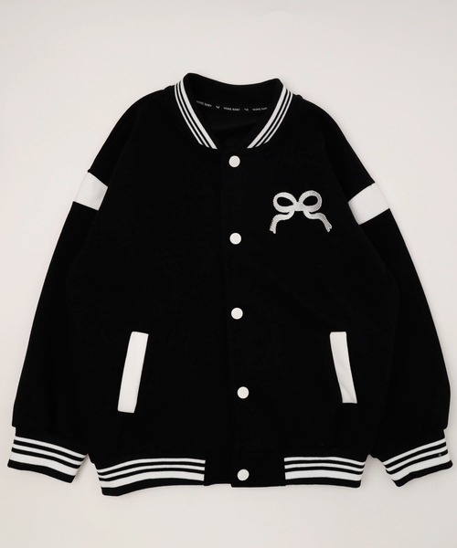 URBAN CHERRY(アーバンチェリー)の「フロントリボンデザインオーバーサイズブルゾン(ブルゾン・キッズ・グレー/ブラック・140cm/120cm/150cm/130cm/110cm)」の15枚目の写真
